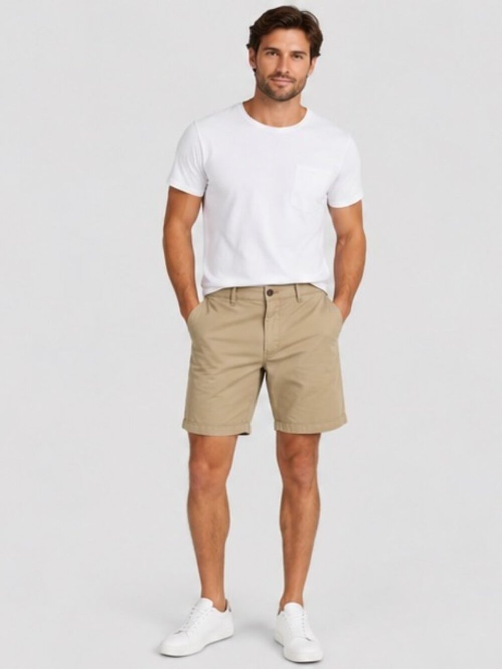 Abercrombie & Fitch Men's 36 Khaki Shorts Chino Casual Flat Front 9" Inseam